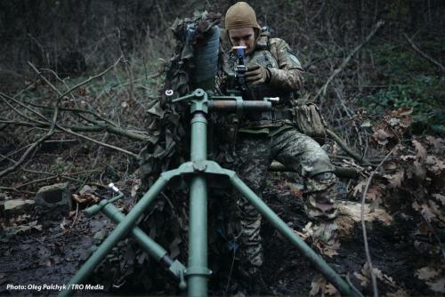 Командир «Відьма» на позиції під Бахмутом. Листопад 2023, Бахмутський район